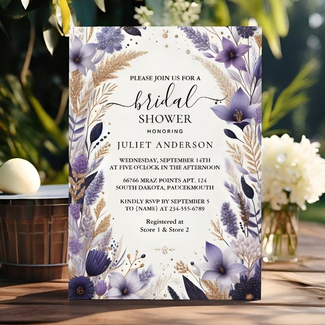 Let Plum Fall Summer Lavender Sage Bridal Shower Invitation (Creator Uploaded)