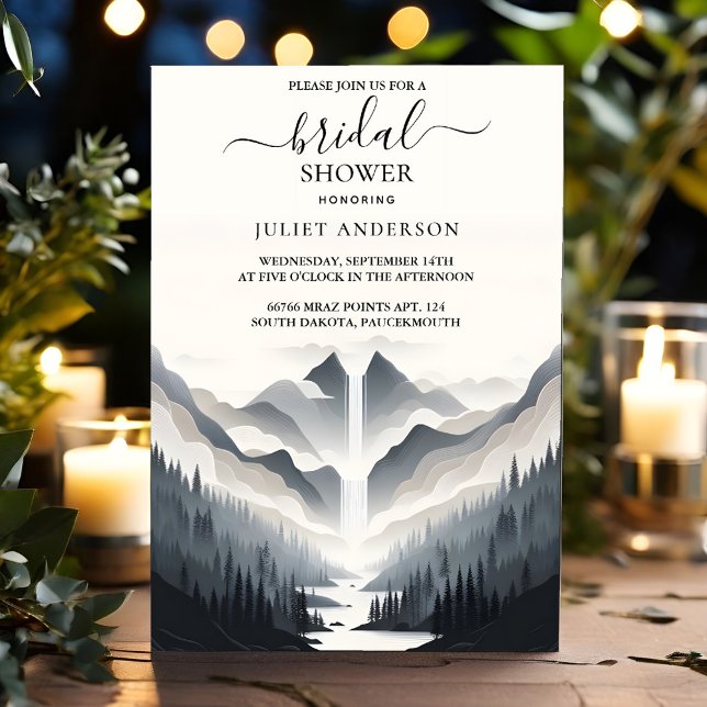 Let River Rain Cloud Smoky Mountain Bridal Shower Invitation (Creator Uploaded)