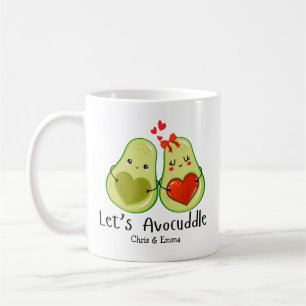 Let’s Avocuddle – Custom Avocado Couple Names Coffee Mug