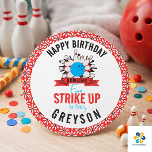 Let’s Bowl! Fun Kids 5th Birthday Party Bowling Classic Round Sticker