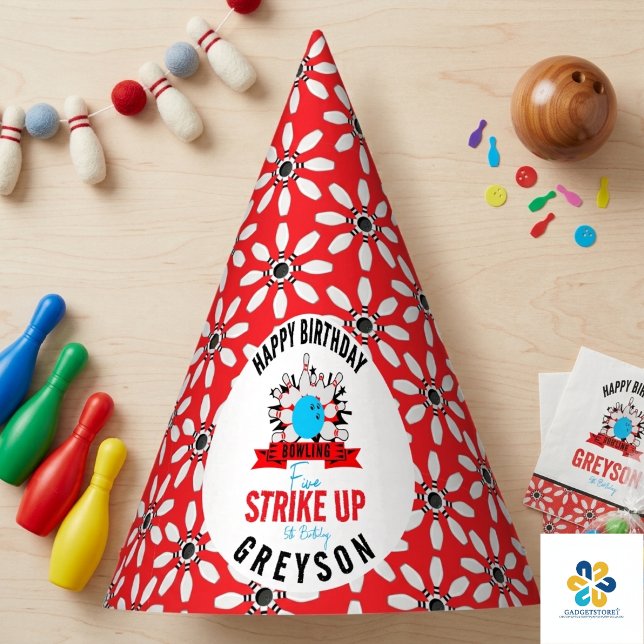 Let’s Bowl! Fun Kids 5th Birthday Party Bowling Hat (Let’s Bowl! Fun Kids 5th Birthday Party Bowling Hat)