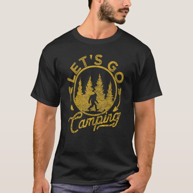 Let s Camping  Camp Joke Capybara Saying T-Shirt (Front)