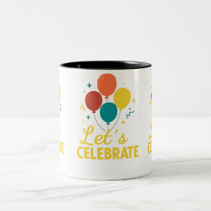 Let’s Celebrate Balloons Two-Tone Coffee Mug