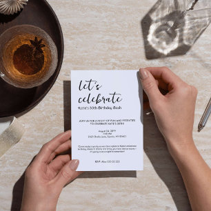 Let’s Celebrate Milestone Birthday Party Invitation