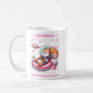 Let’s Chill in Space Cute Astronaut Illustration Coffee Mug