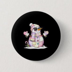 Let’s Chill Snowman Christmas Coffee Cute Holiday  6 Cm Round Badge