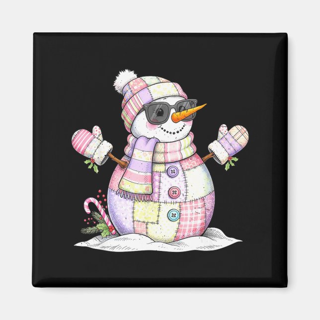 Let’s Chill Snowman Christmas Coffee Cute Holiday  Magnet (Front)