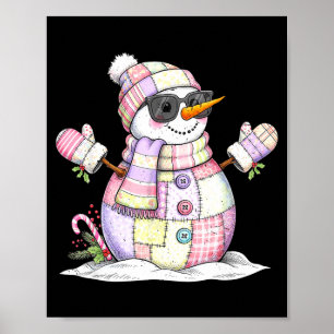 Let’s Chill Snowman Christmas Coffee Cute Holiday Poster
