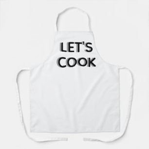 “Let’s Cook” White Apron – Motivational Chef Quot