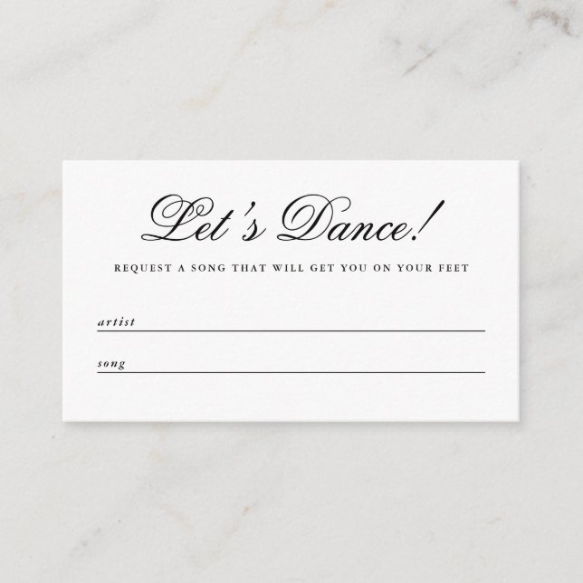 Let’s Dance Wedding Song Request Enclosure Card (Front)