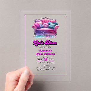 Let’s Disco Birthday Party Acrylic Invitations