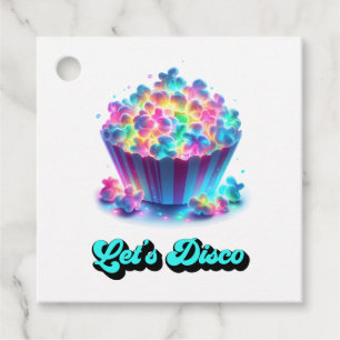 Let’s Disco Neon Popcorn Birthday Party Favour Tags