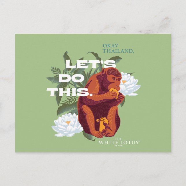 "Let’s Do This" Monkey - The White Lotus Postcard (Front)