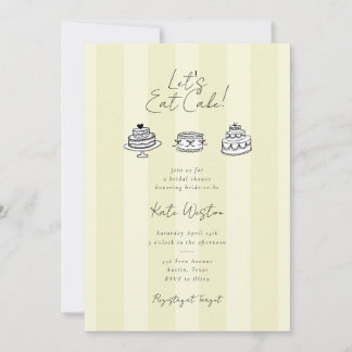 Let’s Eat Cake Bridal Shower Coquette Design Invitation