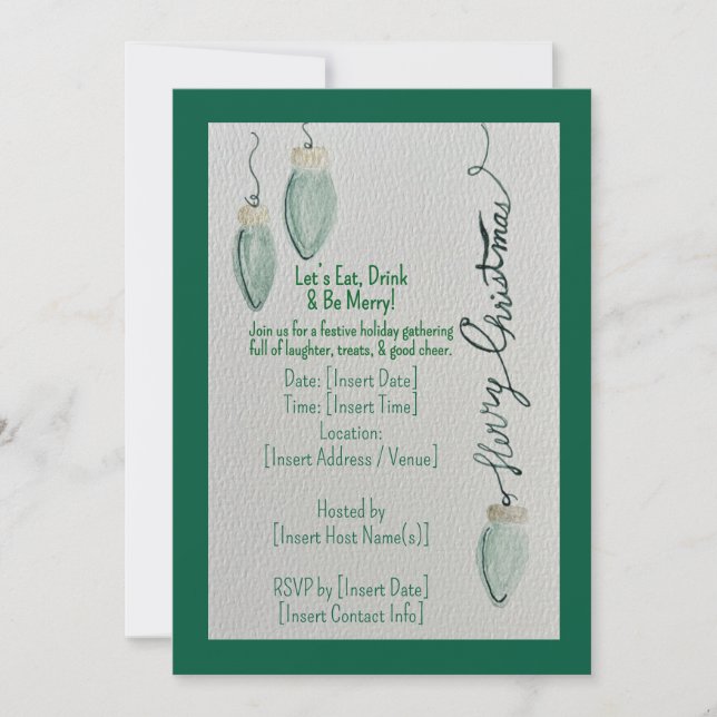 Let’s Eat, Drink & Be Merry Invitation  (Front)