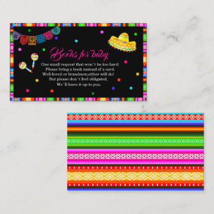 Let`s Fiesta watercolor baby shower books for baby Enclosure Card