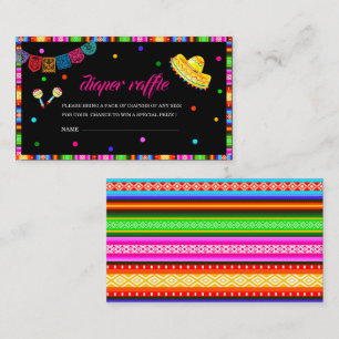 Let`s Fiesta Watercolor  baby shower diaper raffle Enclosure Card