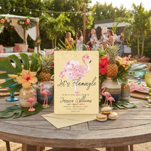 Let’s Flamingle! Tropical Bridal Shower Bash Invitation