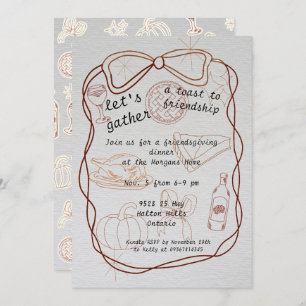 "Let’s Gather" Hand-Drawn Friendsgiving Invitation