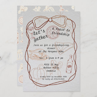 "Let’s Gather" Hand-Drawn Friendsgiving Invitation