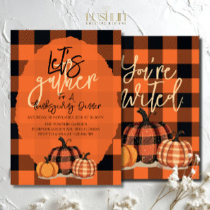 Let’s Gather Thanksgiving Dinner Fall Harvest Invitation