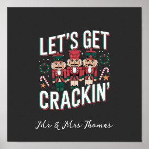 Let’s Get Crackin’ This Christmas Funny Retro Nut Poster