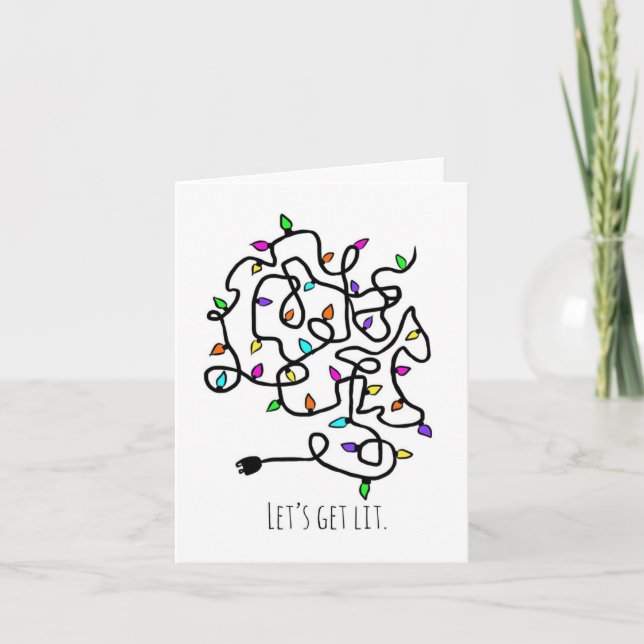 Let’s get lit Christmas card. Holiday Card (Front)