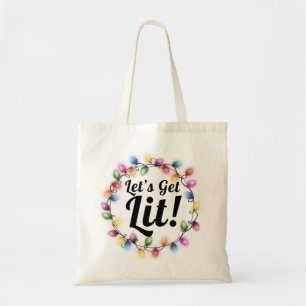 Let’s Get Lit! – Festive Christmas Lights Design Tote Bag