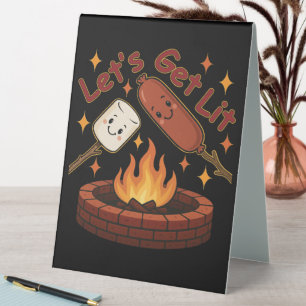 Let’s Get Lit Firepit – Cute Marshmallow & Hot Dog