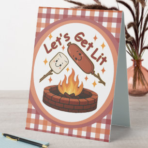 Let’s Get Lit Firepit – Cute Marshmallow & Hot Dog
