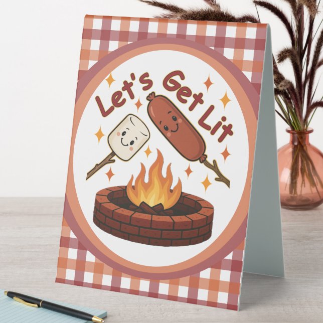 Let’s Get Lit Firepit – Cute Marshmallow & Hot Dog (In SItu (Table))