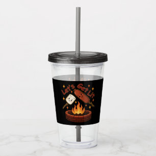 Let’s Get Lit Firepit – Cute Marshmallow & Hot Dog Acrylic Tumbler