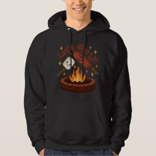 Let’s Get Lit Firepit – Cute Marshmallow & Hot Dog Hoodie