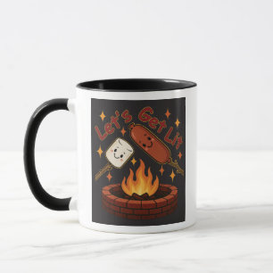Let’s Get Lit Firepit – Cute Marshmallow & Hot Dog Mug