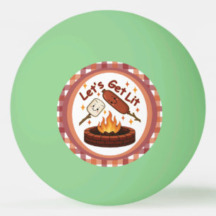 Let’s Get Lit Firepit – Cute Marshmallow & Hot Dog Ping Pong Ball