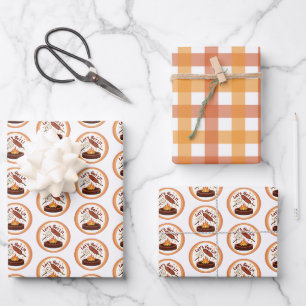 Let’s Get Lit Firepit – Cute Marshmallow & Hot Dog Wrapping Paper Sheet