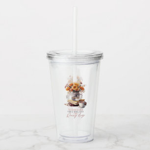Let’s Get Lost – Books, Coffee & Rain Rustic Acrylic Tumbler