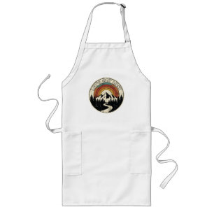 Let’s Get Lost Retro Mountain Adventure Outdoor Long Apron