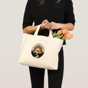 Let’s Get Lost Retro Mountain Adventure Outdoor Mini Tote Bag