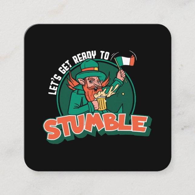 Let s Get Ready to Stumble Funny Square Business Card (Front)