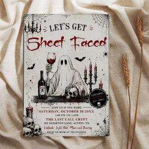 Let’s Get Sheet Faced Ghost Halloween Party Invitation