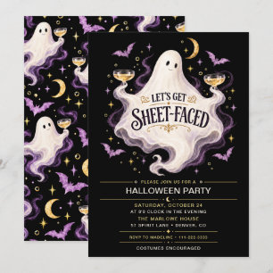 Let’s Get Sheet-Faced Halloween Party Invitation