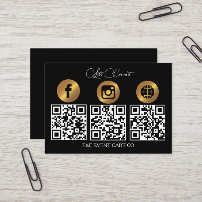 Let’s Get Social | Modern QR Code Business Card (Front/Back In Situ)