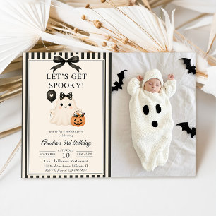 Let’s Get Spooky Cute Ghost Halloween Birthday Pho Invitation