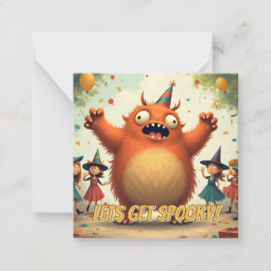 Let’s Get Spooky – Cute Monster Party Fun Card