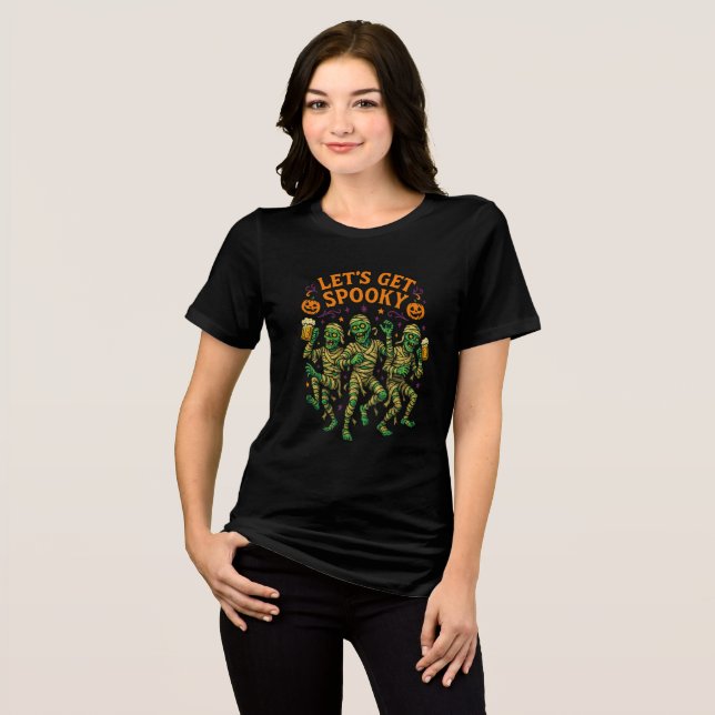 Let’s Get Spooky Dancing Mummies Art Tri-Blend Shirt (Front Full)