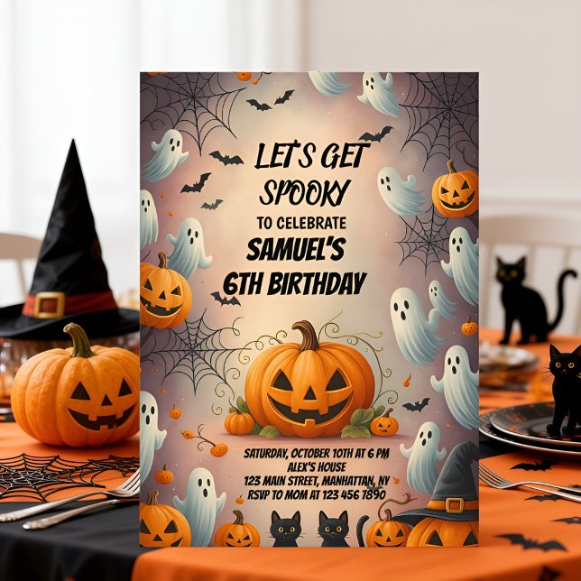 Let’s Get Spooky Halloween Party Invitation Pumpki (Creator Uploaded)