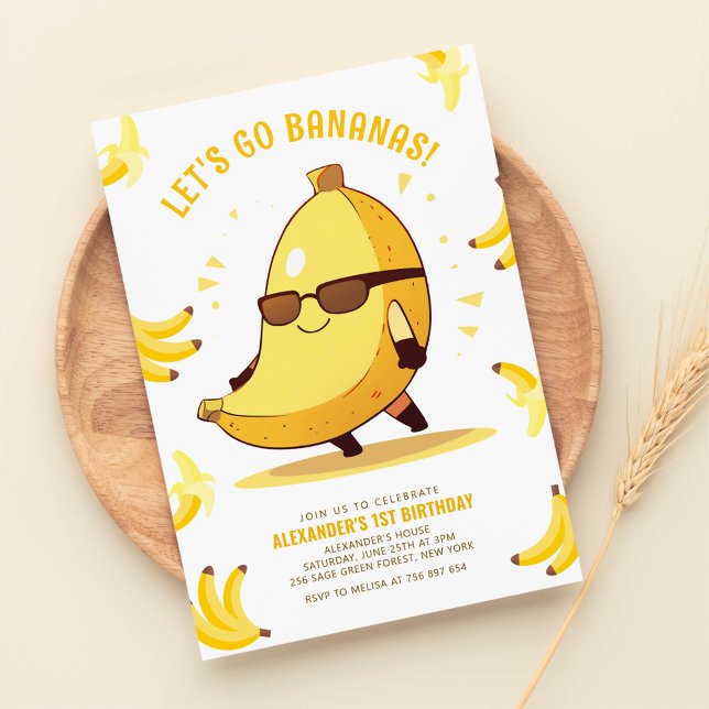 Let’s Go Bananas Fun Birthday Invitation (Creator Uploaded)