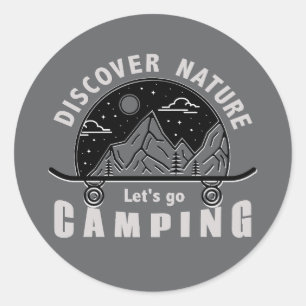 Let’s Go Camping Classic Round Sticker