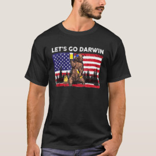 Let’s Go Darwin Usa Flag Bear Drinking Beer Darwin T-Shirt